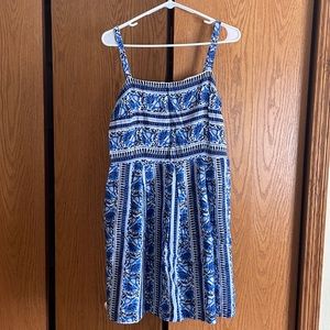 Loft fit & flare blue dress